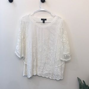 New Look Maternity embroidered white top, Small